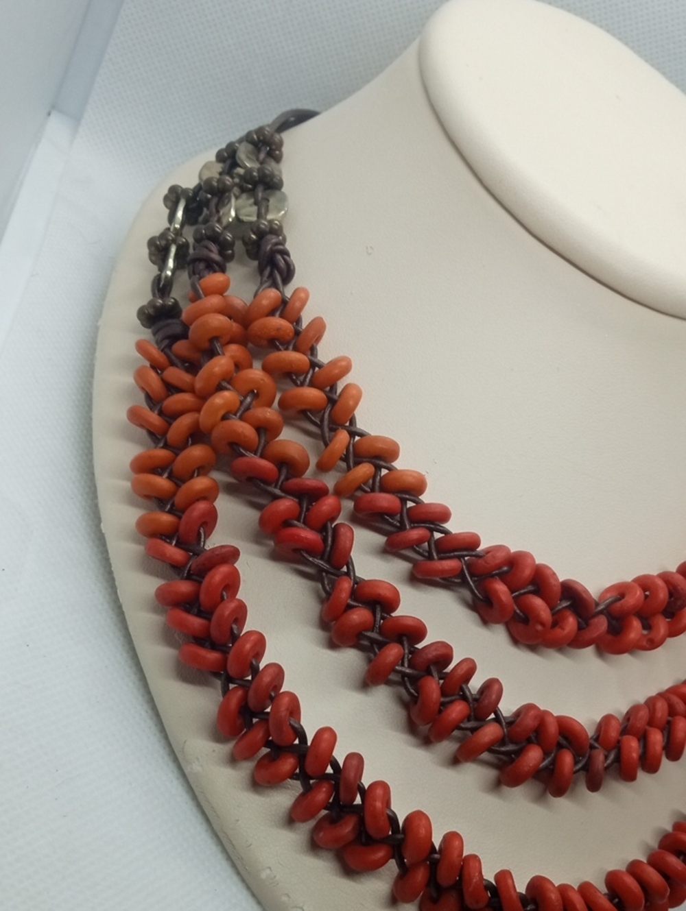 CHICO'S TRIPLE STRAND BEADED/CORD NECKLACE - Picture 4 of 7